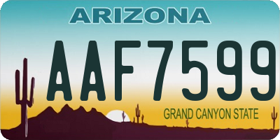 AZ license plate AAF7599
