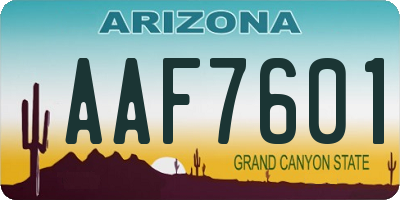 AZ license plate AAF7601