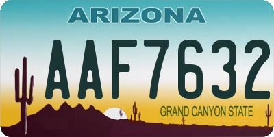 AZ license plate AAF7632