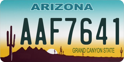 AZ license plate AAF7641