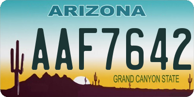 AZ license plate AAF7642