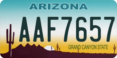 AZ license plate AAF7657