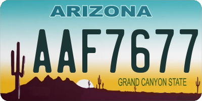 AZ license plate AAF7677