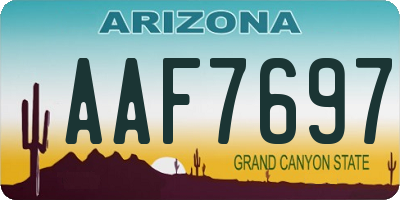 AZ license plate AAF7697