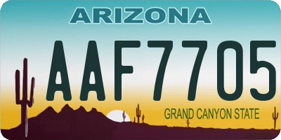 AZ license plate AAF7705