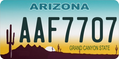 AZ license plate AAF7707