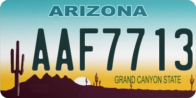 AZ license plate AAF7713