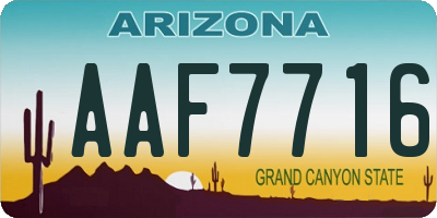 AZ license plate AAF7716