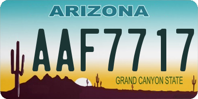 AZ license plate AAF7717