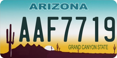 AZ license plate AAF7719