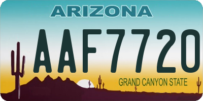 AZ license plate AAF7720