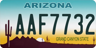 AZ license plate AAF7732