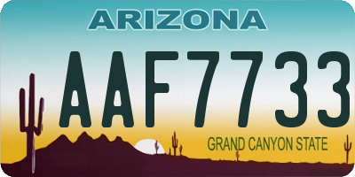 AZ license plate AAF7733