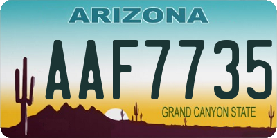 AZ license plate AAF7735