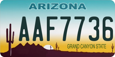 AZ license plate AAF7736