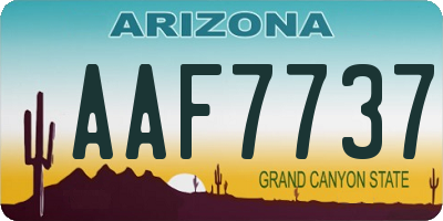AZ license plate AAF7737