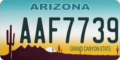 AZ license plate AAF7739