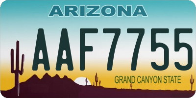 AZ license plate AAF7755