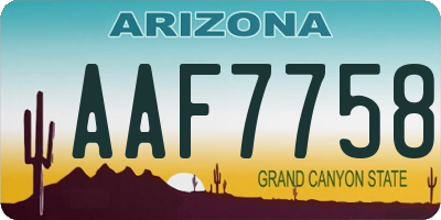 AZ license plate AAF7758
