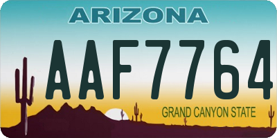 AZ license plate AAF7764