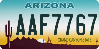 AZ license plate AAF7767