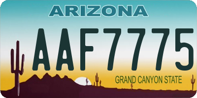 AZ license plate AAF7775