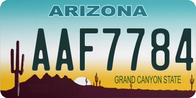 AZ license plate AAF7784