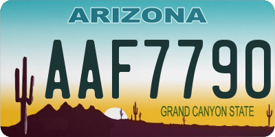 AZ license plate AAF7790