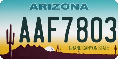 AZ license plate AAF7803