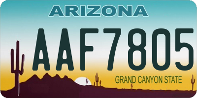 AZ license plate AAF7805
