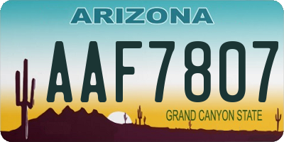 AZ license plate AAF7807