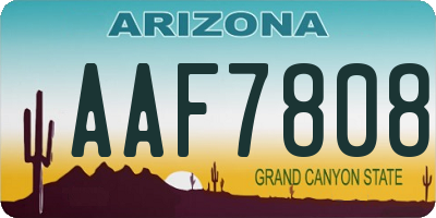 AZ license plate AAF7808