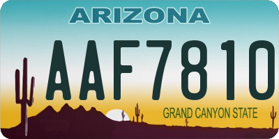 AZ license plate AAF7810