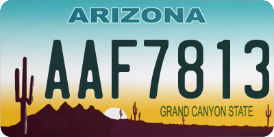 AZ license plate AAF7813