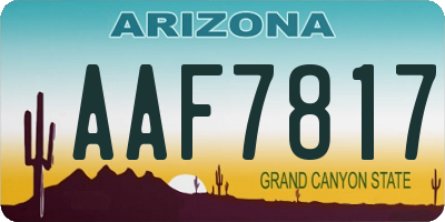 AZ license plate AAF7817