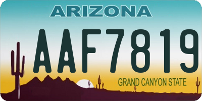 AZ license plate AAF7819