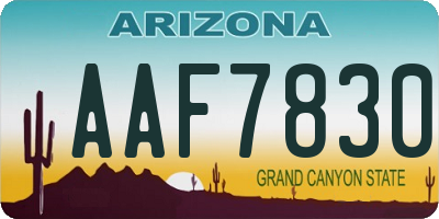 AZ license plate AAF7830