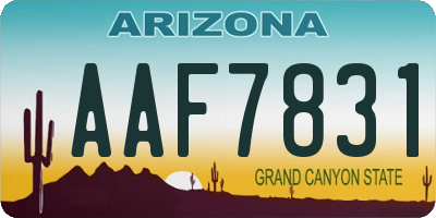 AZ license plate AAF7831