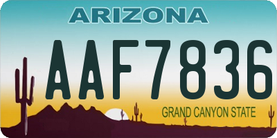 AZ license plate AAF7836