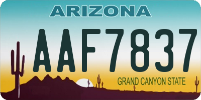 AZ license plate AAF7837