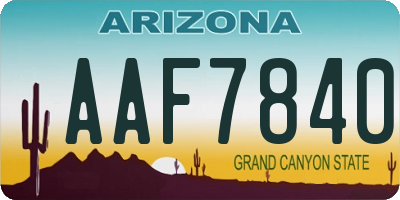 AZ license plate AAF7840