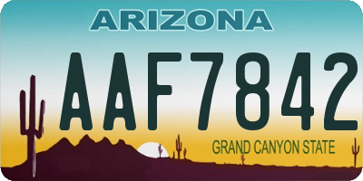 AZ license plate AAF7842