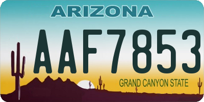 AZ license plate AAF7853