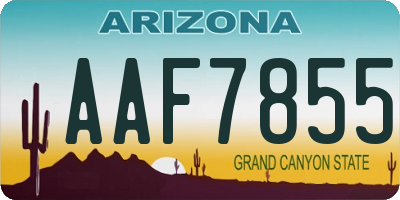 AZ license plate AAF7855