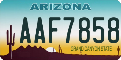 AZ license plate AAF7858