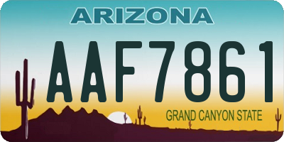 AZ license plate AAF7861