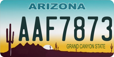 AZ license plate AAF7873