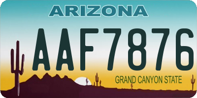 AZ license plate AAF7876