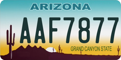 AZ license plate AAF7877