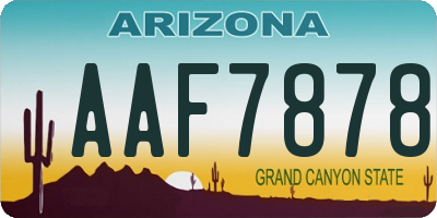 AZ license plate AAF7878